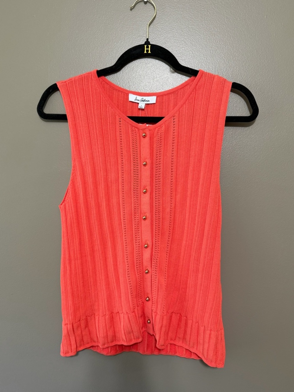 Sam Edelman Coral Sleeveless Button-Front Knit Tank